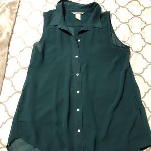 H&M collared, button-down sleeveless dress top